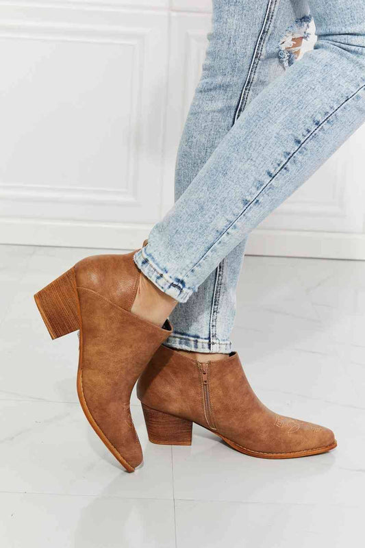 MMShoes Trust Yourself Cowboy Bootie Caramel