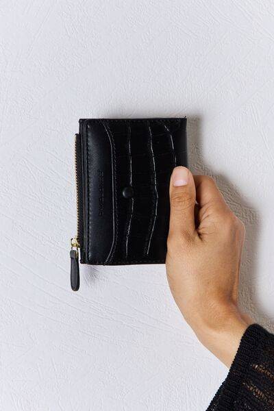David Jones Vegan Leather Mini Wallet BLACK One Size