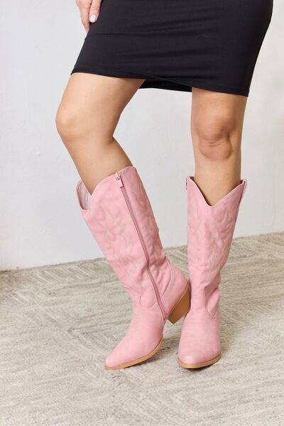 Forever Link Knee High Cowboy Boots PINK