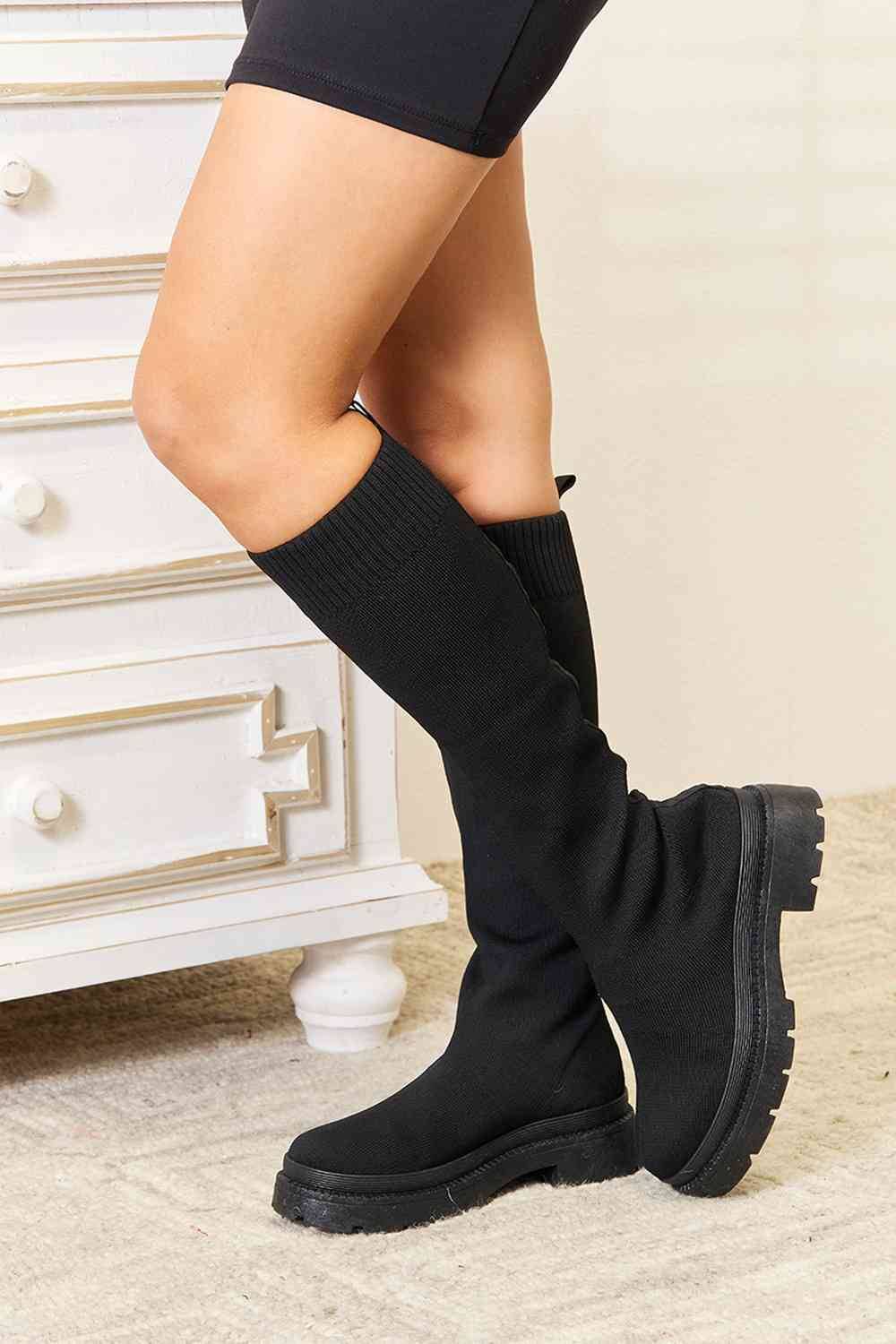 Wild Diva Footwear Knee High Sock Boots