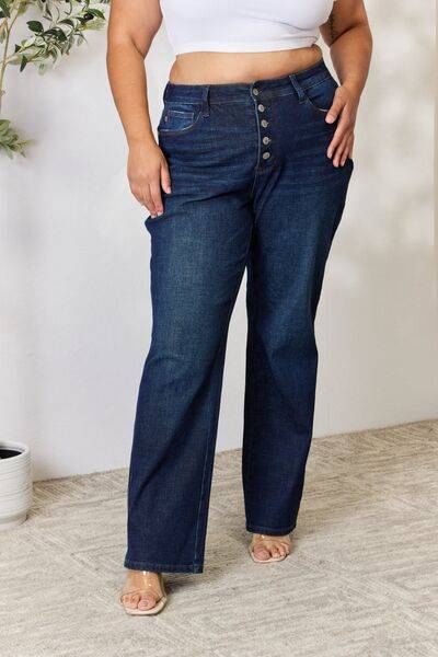 Judy Blue Button Fly Straight Leg Jeans