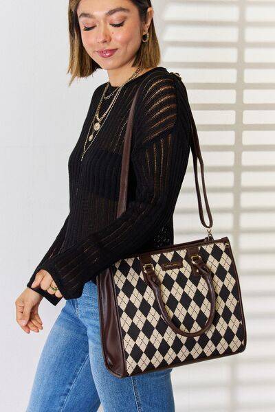 David Jones Vegan Leather Argyle Handbag